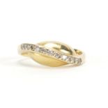 14ct gold clear stone half eternity ring, size M, approximate weight 2.6g : For Further Condition