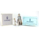 Two Lladro figures including Best Friend both with boxes, numbered 7620 and 5055, the largest 26.5cm