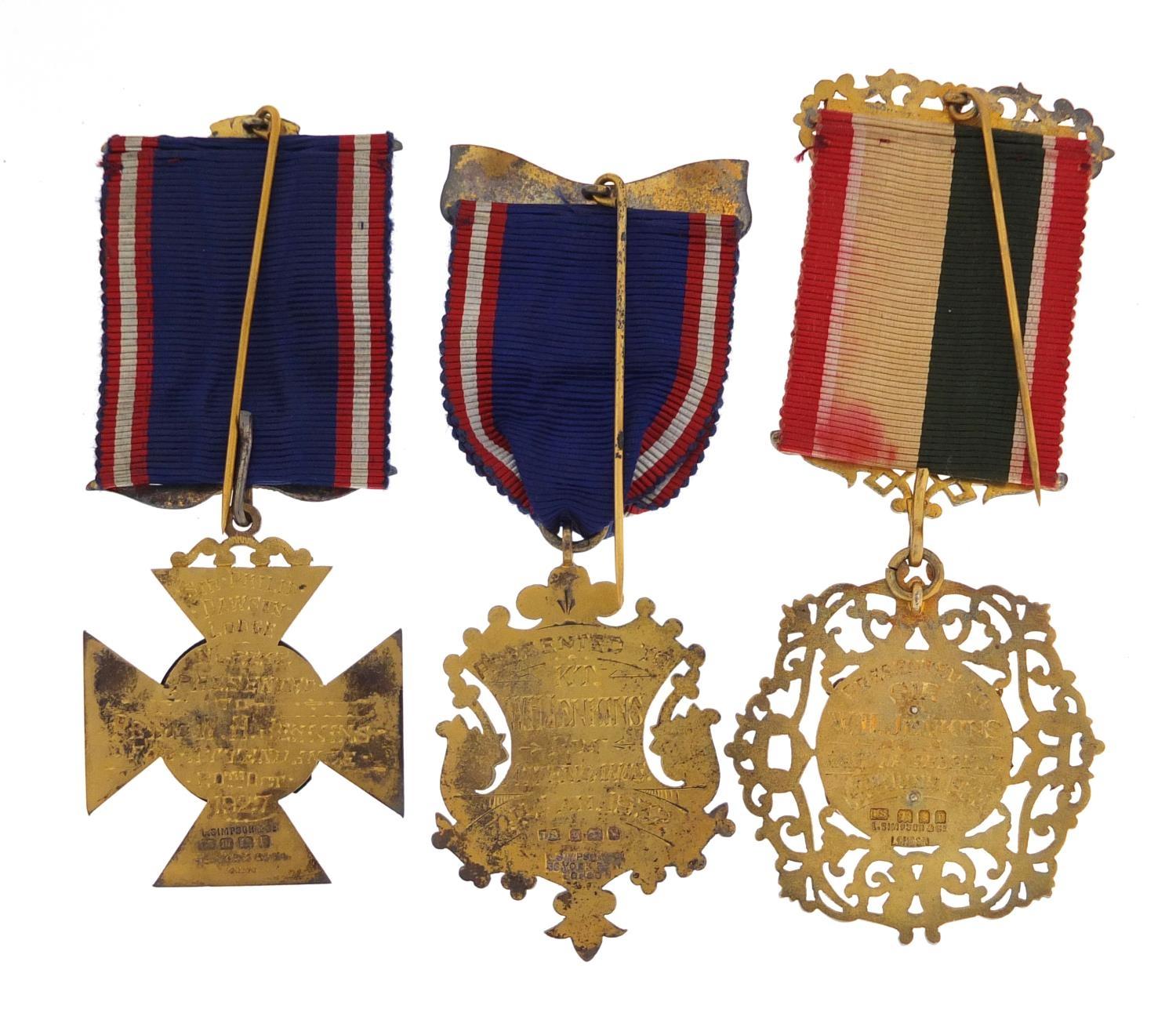 Royal Order of Buffalos jewels and sashes relating to K T W H Jenkins including seven silver jewels, - Image 8 of 24