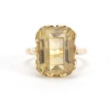 9ct gold citrine ring, size N, approximate weight 6.4g : For Further Condition Reports and Live