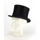Moleskin top hat by W M Morling of Maidstone, size 7 1/8 : For Further Condition Reports and Live