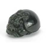 Chinese green jade carving of a mythical creature : For Further Condition Reports and Live Bidding