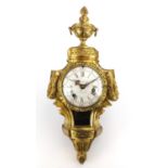 19th century French ormolu repeating Cartel clock, striking on a bell, with silk suspension, the