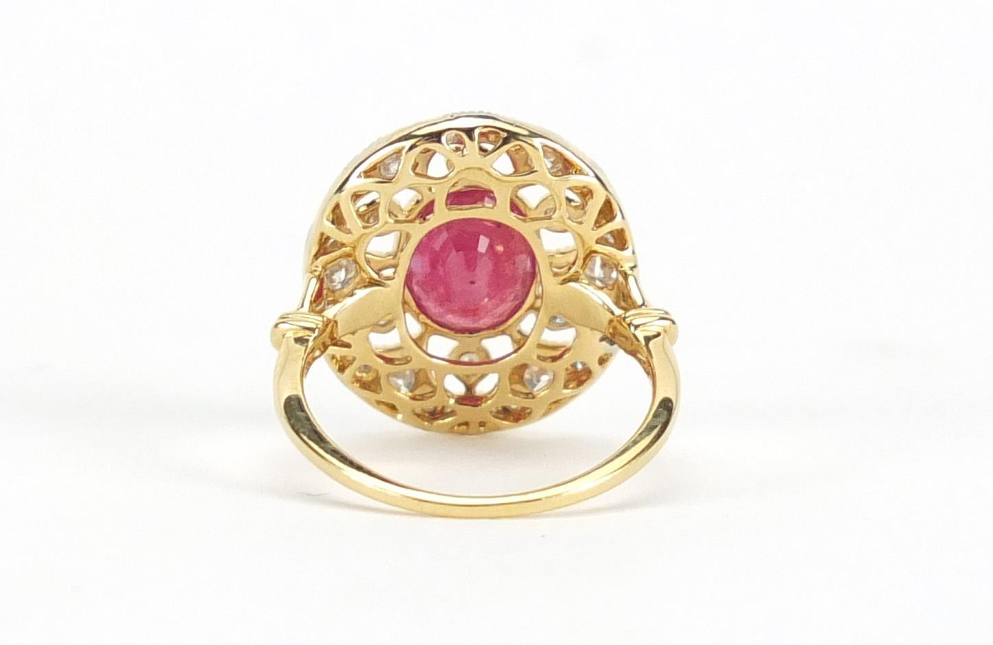 18ct gold ruby and diamond ring, size J, approximate weight 3.5g : For Further Condition Reports - Image 3 of 4