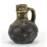 Bronze bellarmine jug with mask dated 1607, 12.5cm high : For Further Condition Reports Please Visit