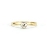 18ct gold and platinum diamond solitaire ring, size N, approximate weight 1.8g : For Further