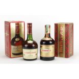 Two bottles of alcohol with boxes comprising Courvoisier cognac and Drambuie : For Further Condition