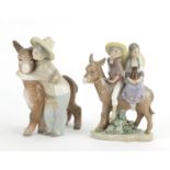 Two Lladro figures comprising Ride in the Country 5354 and Platero and Marcelino 1181, the largest