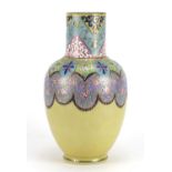Thomas Webb opaline glass vase, hand painted in the Moroccan pattern, 25cm high : For Further
