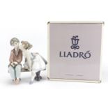 Lladro tenth anniversary figure group with box, numbered 7635, 19cm high : For Further Condition