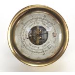Brass ships bulk head barometer, inscribed Makers to the Admiralty, 18cm in diameter : For Further