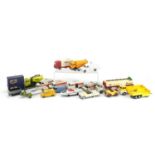 Predominantly Dinky and Corgi die cast vehicles and two Hornby Dublo wagons including a police