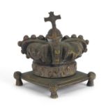 Silver plated desk paperweight in the form of a crown commemorating Barker's Coach Makers 1710-1910,