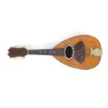 19th century rosewood mandolin by G Grandini with ivory keys and fitted case, 61cm in length : For