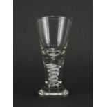 Large toasting glass with air twist stem, 20cm high : For Further Condition Reports Please Visit Our