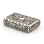 Russian filigree silver cigarette case, impressed MA 84, 9cm wide, approximate weight 89.2g : For