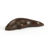 Japanese patinated bronze catfish, 6cm in length : For Further Condition Reports Please Visit Our