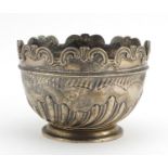 Victorian circular silver demi fluted bowl, indistinct makers mark, London 1896, 11cm high x 15.