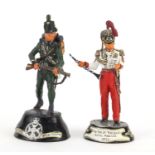 Two hand painted pewter Military figures by Charles Stadden, The Royal Green Jackets and Master of