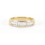 18ct gold diamond half eternity ring, size S, approximate weight 4.6g : For Further Condition