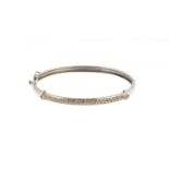 Unmarked white gold diamond bangle, approximate weight 13.6g : For Further Condition Reports and