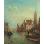 Alfred Pollentine - Santa Maria Dekll Salute, oil on canvas, mounted and framed 29cm x 24cm : For