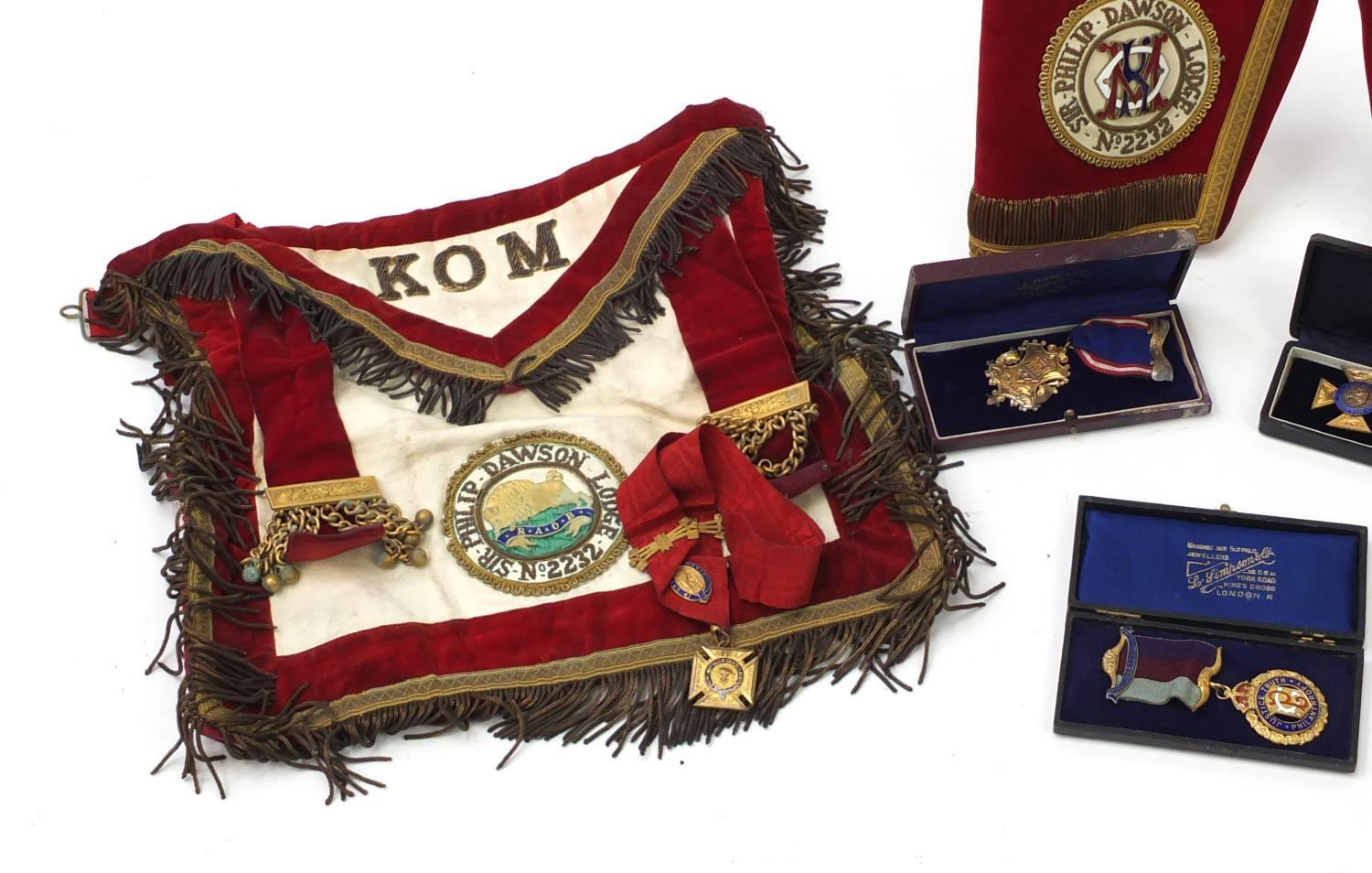 Royal Order of Buffalos jewels and sashes relating to K T W H Jenkins including seven silver jewels, - Image 2 of 24