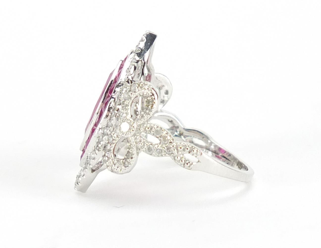18ct white gold ruby and diamond ring, size L, approximate weight 3.7g : For Further Condition - Image 2 of 4