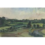Impressionist landscape, watercolour, bearing an indistinct signature possibly David Carr and