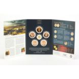 The Battle of Waterloo coin collection comprising six coins including a 14ct gold Duke of Wellington