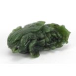 Chinese green jade naturalistic carving, 5cm high : For Further Condition Reports and Live Bidding