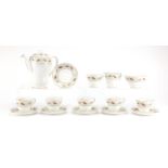 Shelley Windsor shape coffee set, decorated in a Gaiety pattern, numbered 14082 : For Further