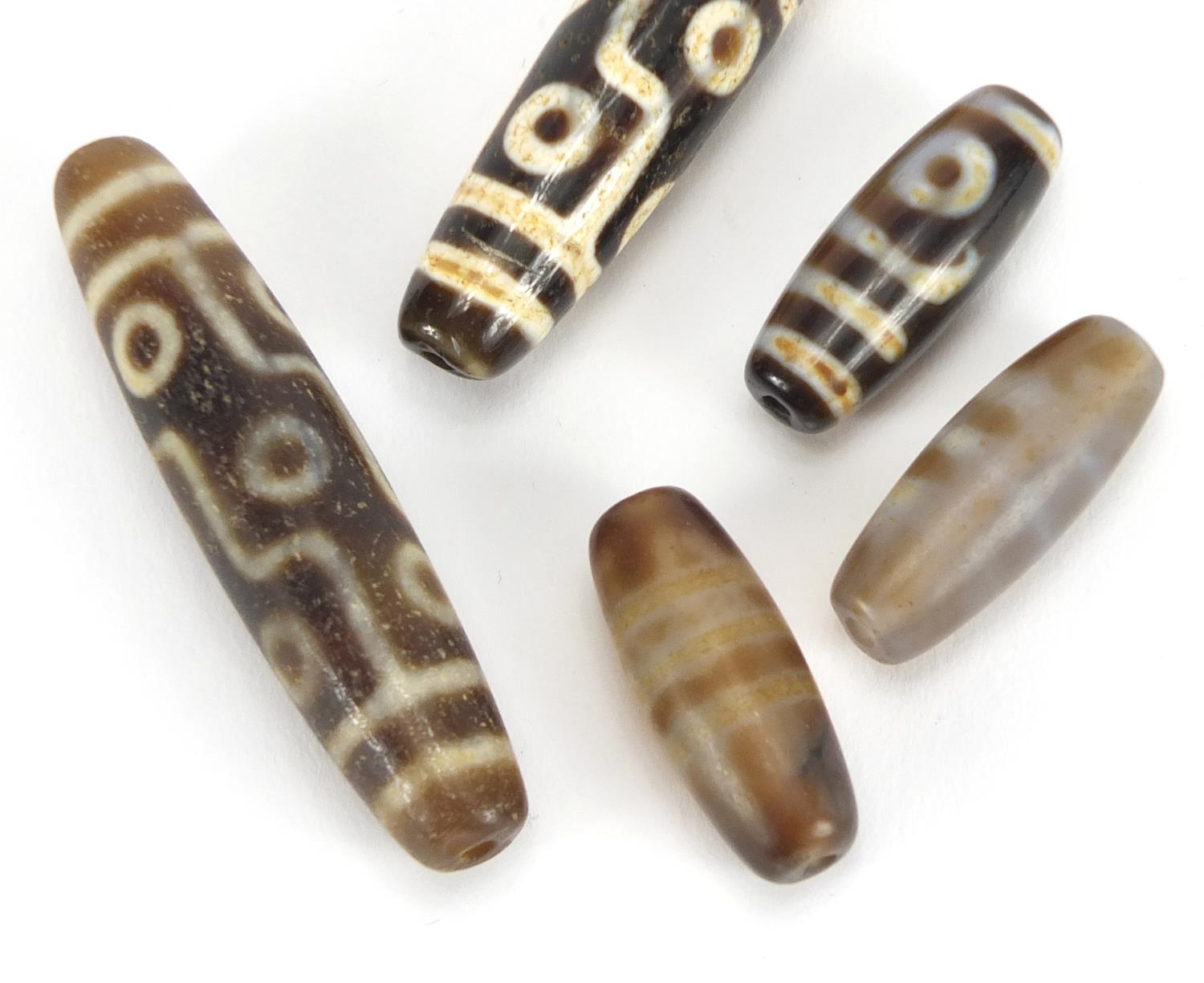 Five Islamic agate beads, the largest 6cm in length : For Further Condition Reports Please Visit Our - Image 4 of 4