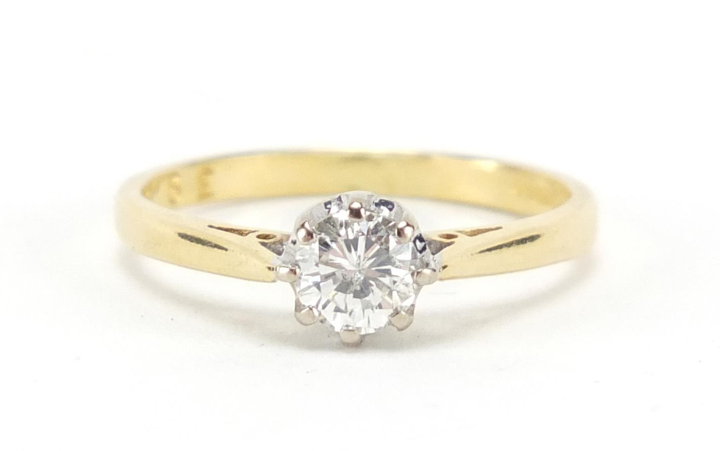 18ct gold diamond solitaire ring, size L, approximate weight 2.2g : For Further Condition Reports