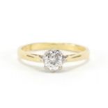 18ct gold diamond solitaire ring, size L, approximate weight 2.2g : For Further Condition Reports