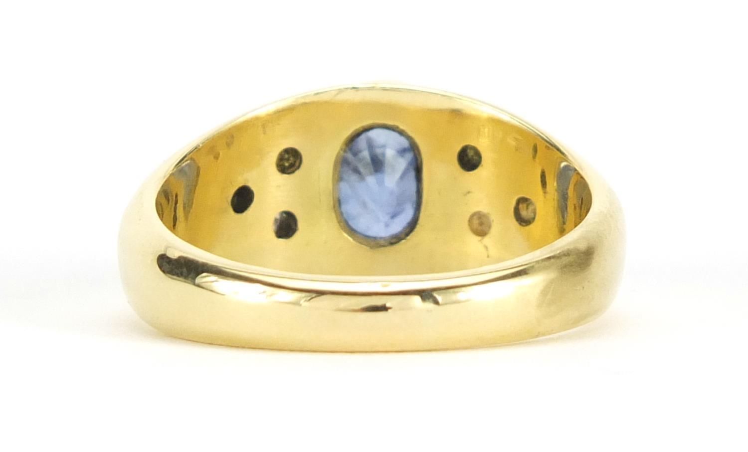 18ct gold sapphire and diamond ring, size V, approximate weight 14.2g : For Further Condition - Image 3 of 5