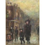 Winter's evening, impressionist pastel, bearing a monogram VT and inscriptions verso, mounted and