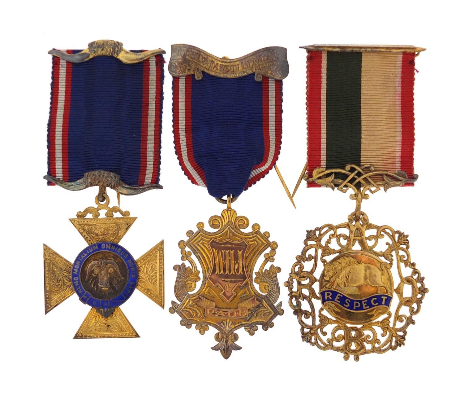 Royal Order of Buffalos jewels and sashes relating to K T W H Jenkins including seven silver jewels, - Image 6 of 24