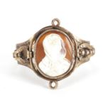 Victorian gilt metal cameo bracelet carved with a Madonna, approximate weight 22.5g : For Further