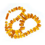 Amber coloured bead necklace, 46cm in length, approximate weight 51.4g : For Further Condition