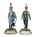 Two hand painted pewter Military figures by Charles Stadden, Trooper of the 1st Regt of Hussars 1808