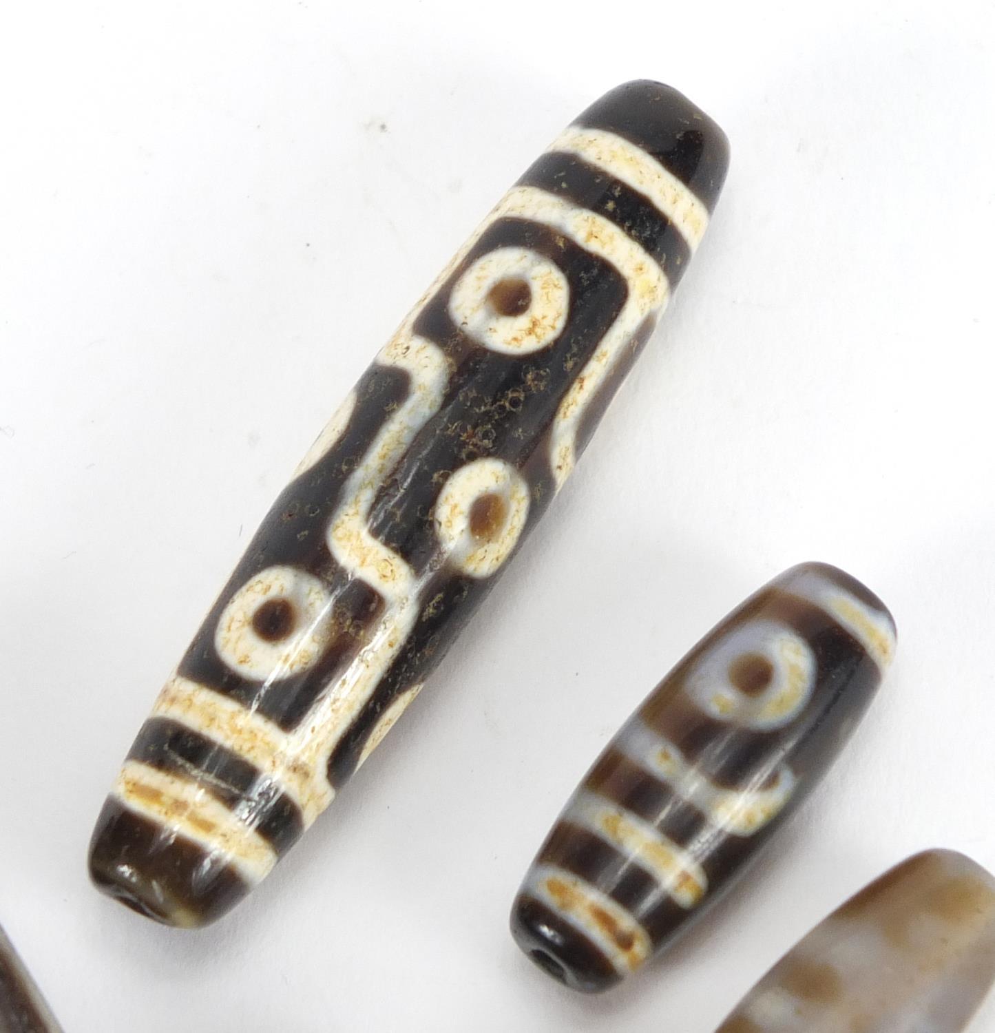 Five Islamic agate beads, the largest 6cm in length : For Further Condition Reports Please Visit Our - Image 3 of 4