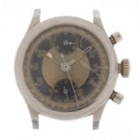 Vintage gentleman's stainless steel chronograph wristwatch, the case numbered 1258, 3.5cm in