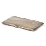 Art Deco style rectangular silver cigarette case with engine turned decoration, by Walker & Hall,