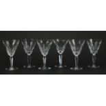 Set of six Waterford crystal glasses, each 17.5cm high : For Further Condition Reports and Live