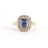 Art Deco style 9ct cold blue and clear stone ring, size K, approximate weight 2.6g : For Further