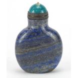 Chinese lapis lazuli snuff bottle, 7.5cm high : For Further Condition Reports and Live Bidding