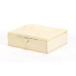 Victorian rectangular ivory box, 3.5cm H x 10cm W x 8cm D : For Further Condition Reports Please