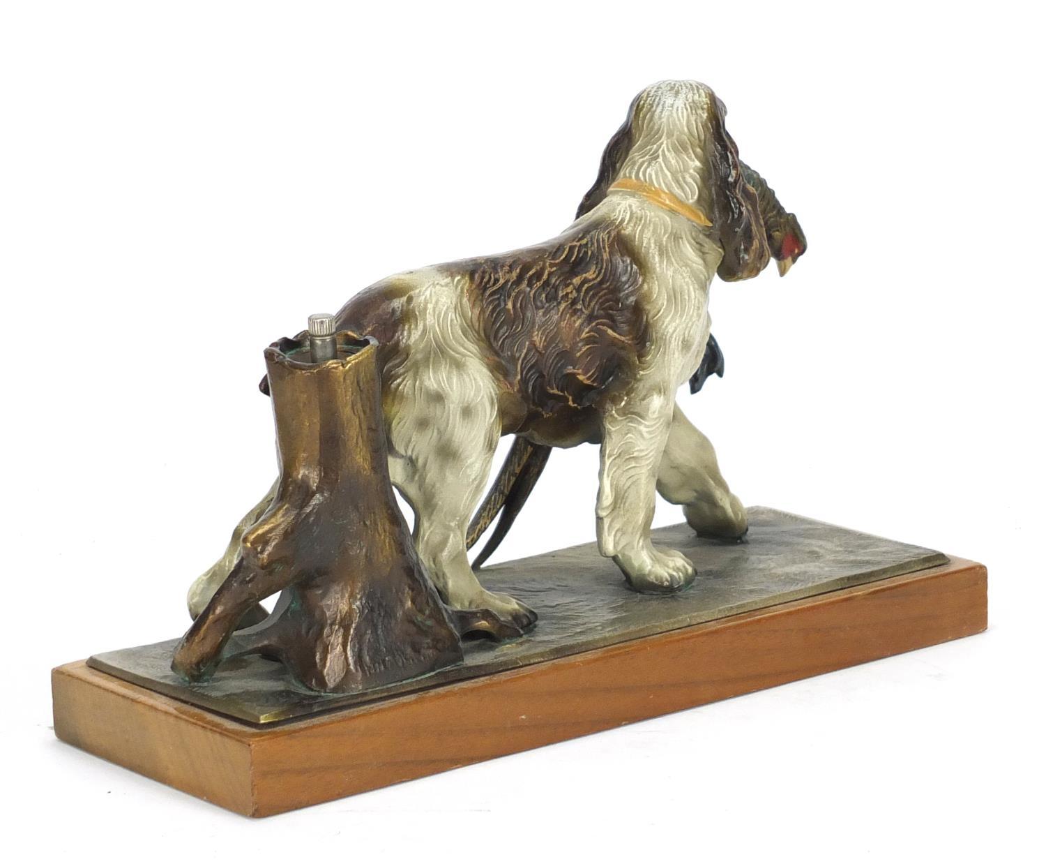 Austrian cold painted table lighter in the form of a spaniel with its prey, 25cm wide : For - Image 4 of 6