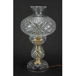 Cut glass toadstool table lamp, 40cm high : For Further Condition Reports and Live Bidding Please Go